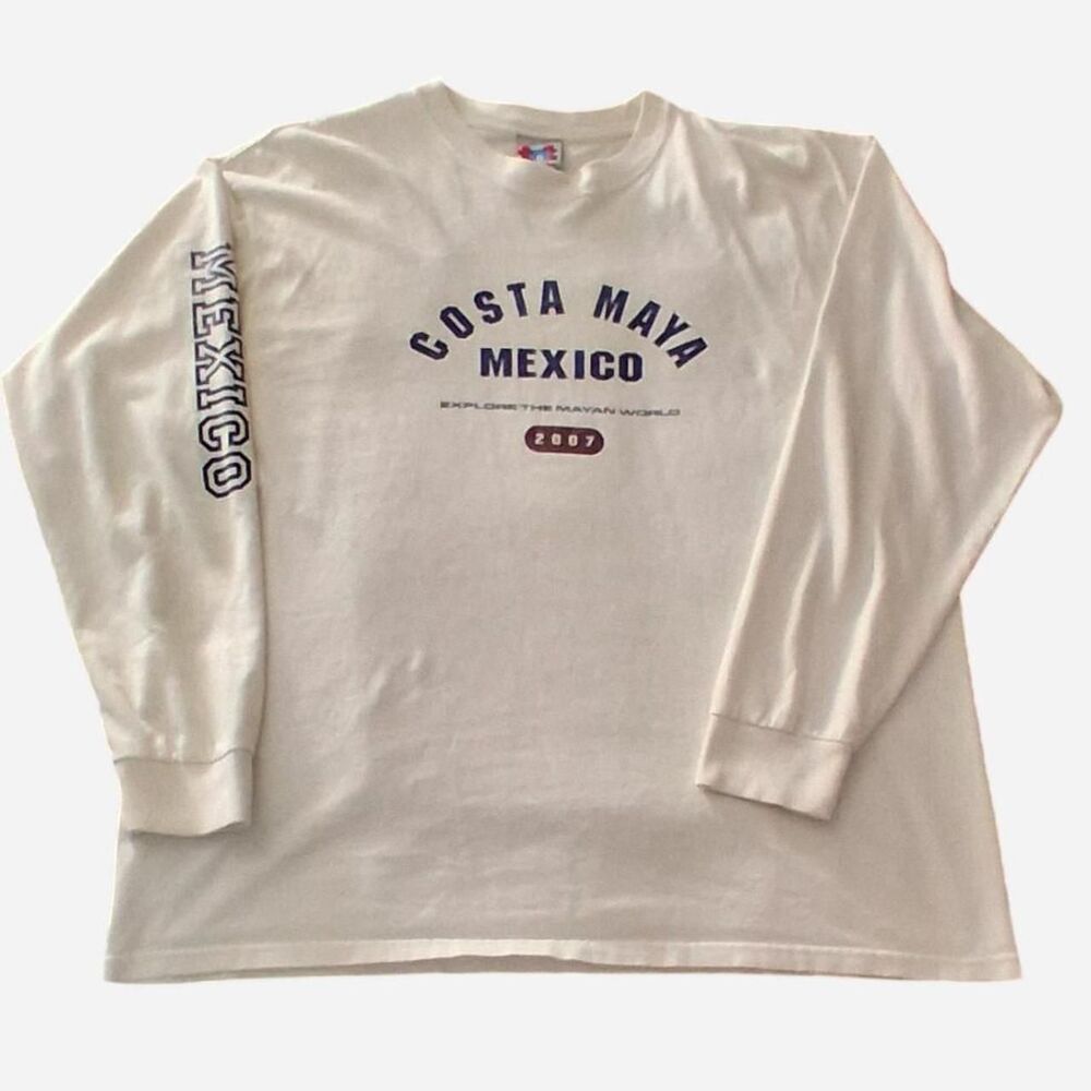 Unbranded Men's White and Navy T-shirt